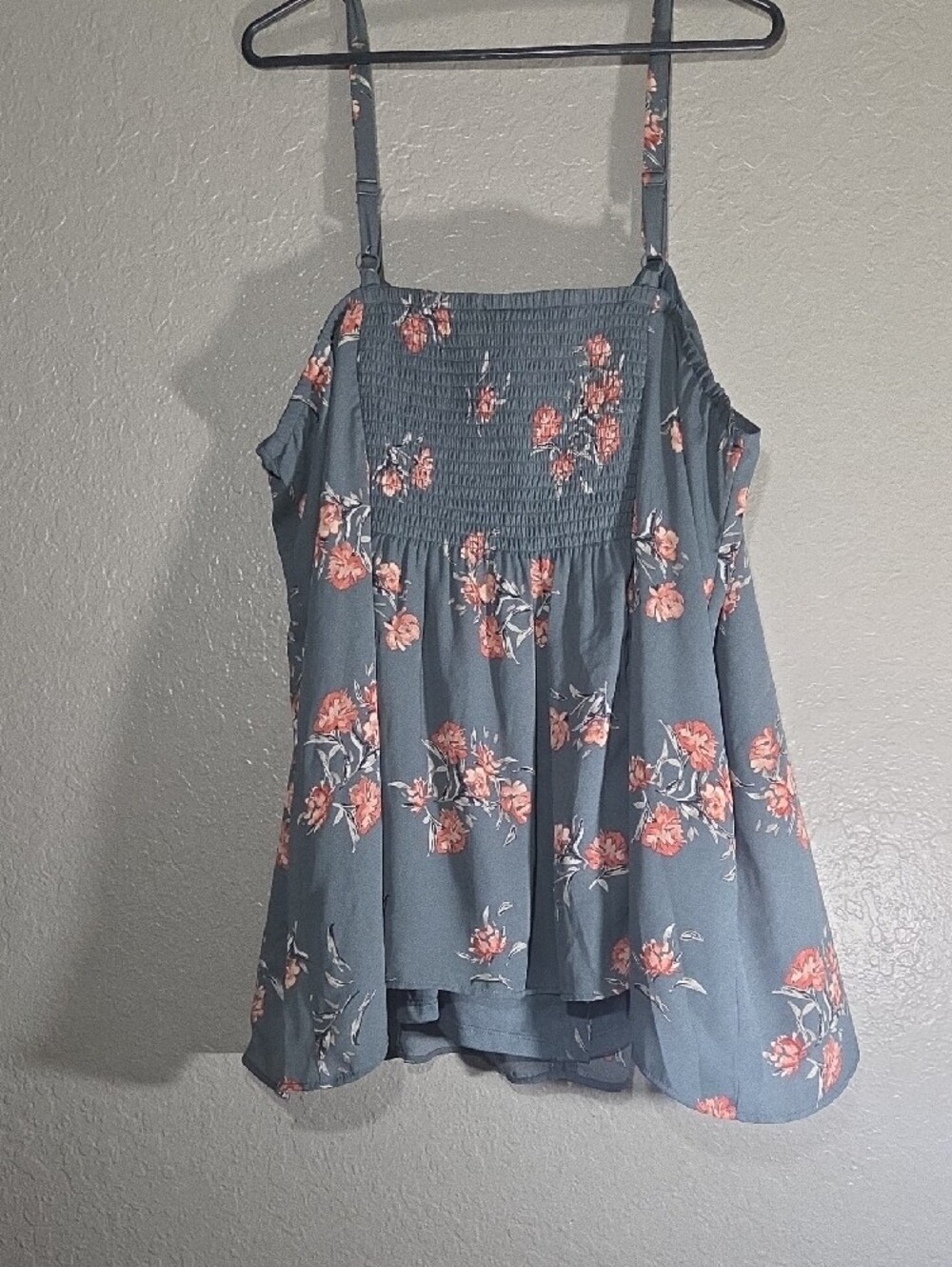 torrid gray & pink floral button-front camisole - Picture 5 of 7